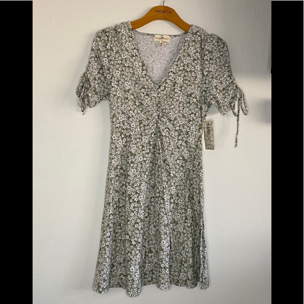 Green Floral dress M